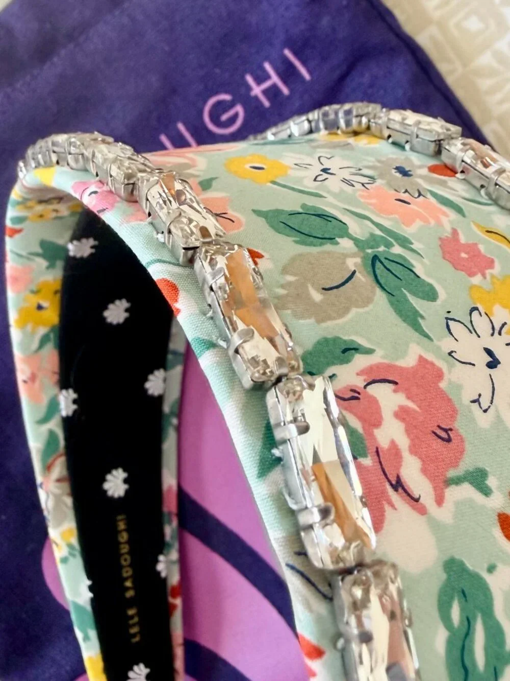 LELE SADOUGHI California Bloom Brigitte Liberty Crystal Trim Headband $195 NWT